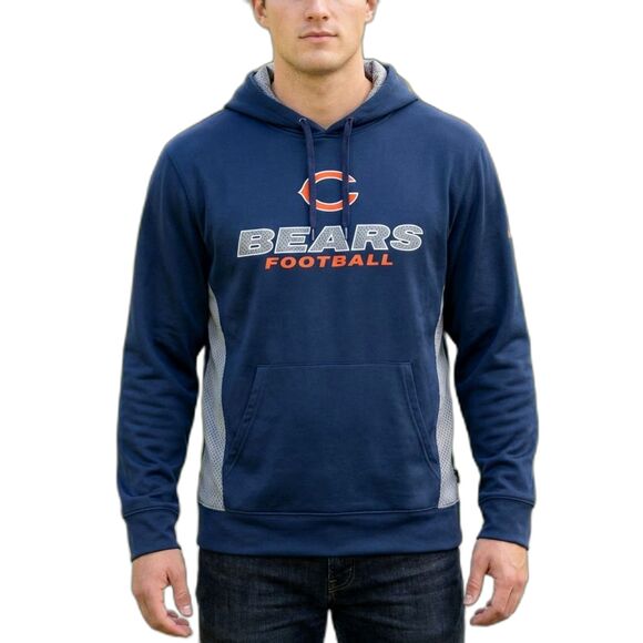 Nike Men's NFL Chicago Bears Sweatshirt Hoodie Large Athletic Active Blue Fleece